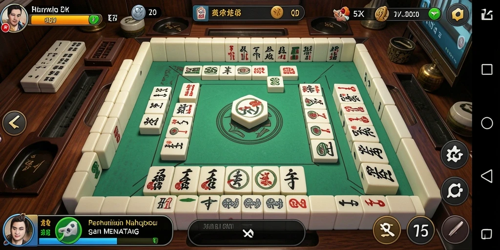 Tampilan gameplay 5ZK dengan grafik Mahjong yang menarik
