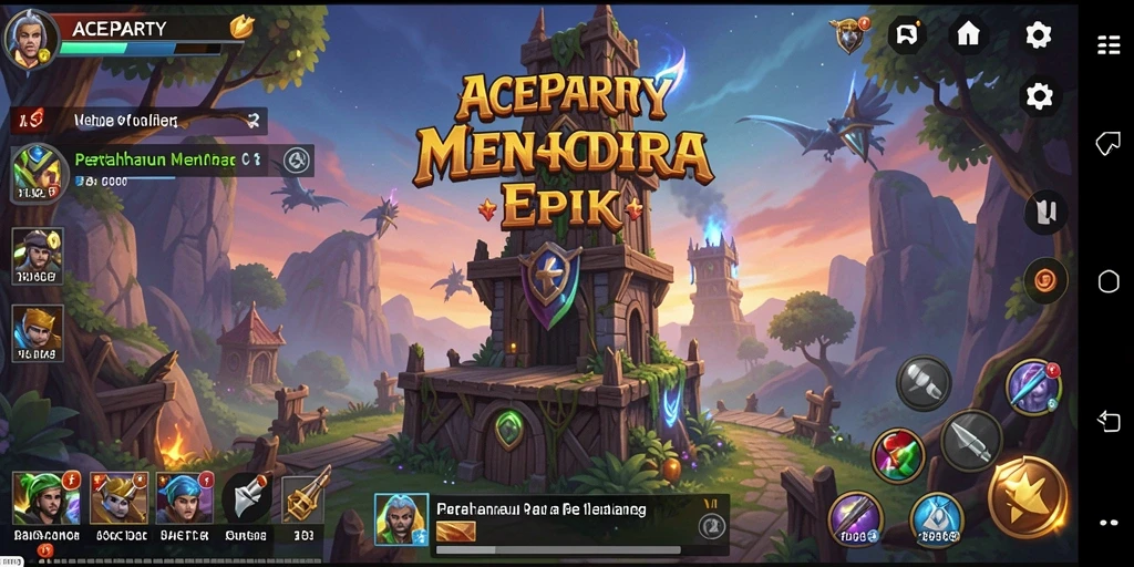 Tampilan gameplay ACEPARTY yang menarik dan menegangkan dalam Tower Defense.
