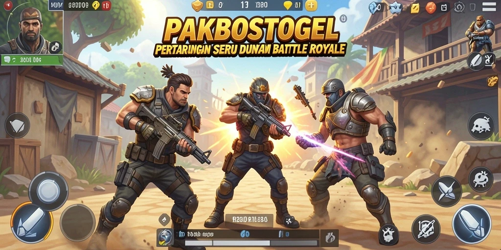 Gameplay seru PAKBOSTOGEL dalam Battle Royale.