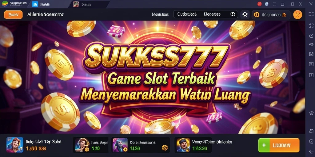 Tangkapan layar gameplay SUKSES777 dengan grafis slot yang mengesankan.
